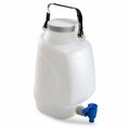 Globe Scientific Carboys, Rectangular with Spigot and Handle, HDPE, White PP Screwcap, 5 Liter, Molded Graduations 7310005